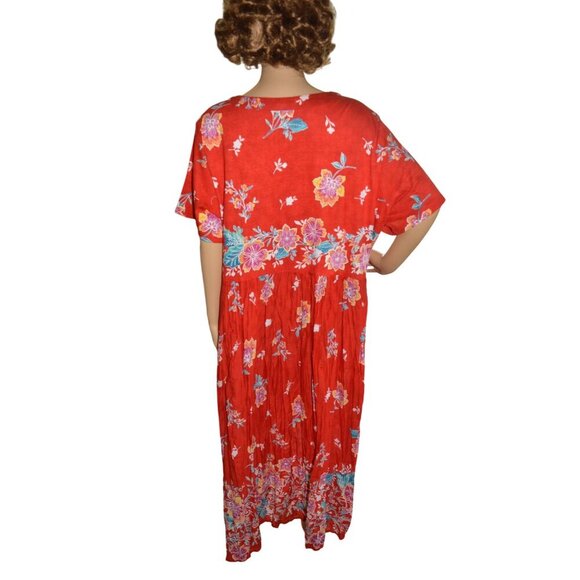 NWT Only Necessities Women's Plus Size Floral Cotton Summer Dress Size 1X 22/24 - Picture 4 of 10